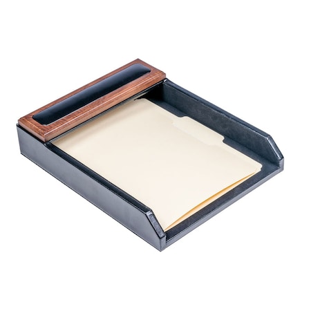Dacasso Walnut & Leather Letter Tray AG-8401